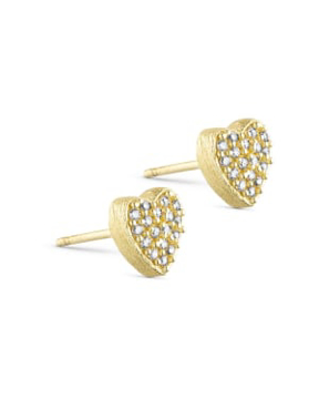 PureBy Nat Esmee Heart Earrings Zircon