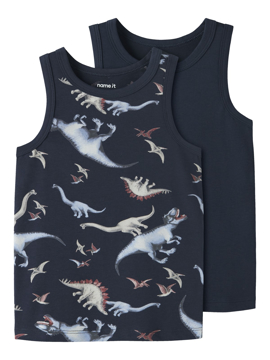 Name It Tank Top 2P Navy Dino